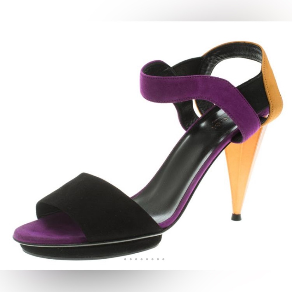 Gucci Colorblock Suede Liberty Slingback Heels